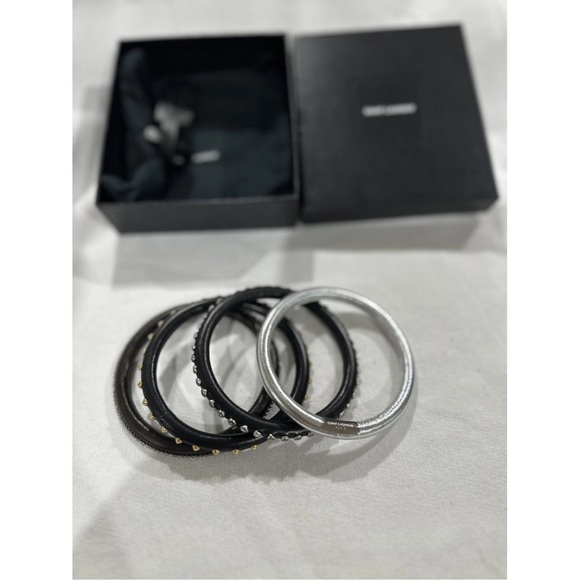 Saint Laurent 4 Piece Studded Out Bangle set | Muti Studded types around Bangles - Picture 5 of 11